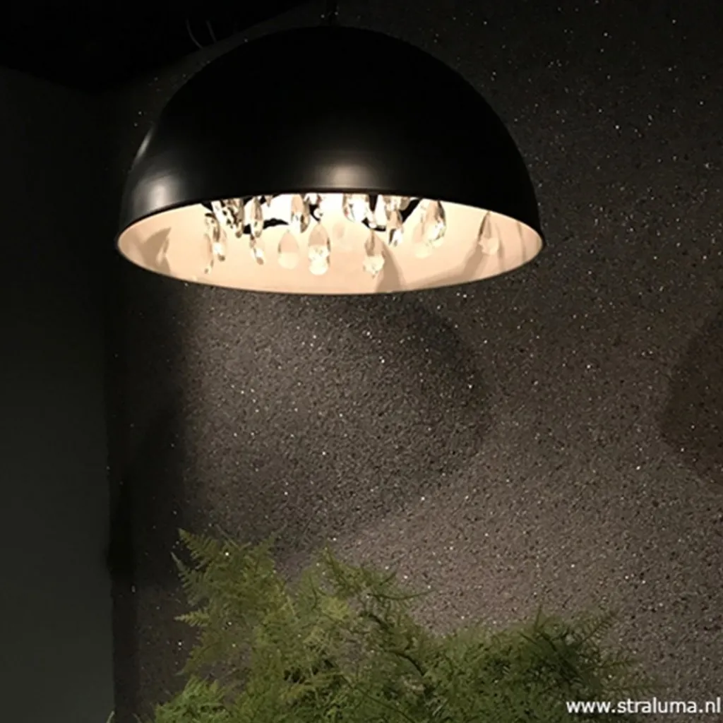Straluma Grote koepel hanglamp met kristal Ø90 cm> Eettafellampen|Slaapkamerlampen