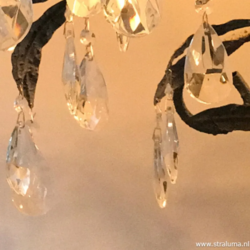 Straluma Grote koepel hanglamp met kristal Ø90 cm> Eettafellampen|Slaapkamerlampen
