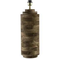 Straluma Grote landelijke lampvoet Pasco donker hout excl. kap> Light and Living|Schemerlampen