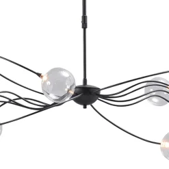 Straluma Grote LED hanglamp zwart met helder glazen bollen><noscript><img width=