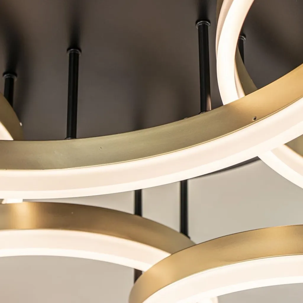 Straluma Grote LED Plafondlamp goud/zwart 3-standen dimbaar> Plafondlampen|LED Plafondlampen