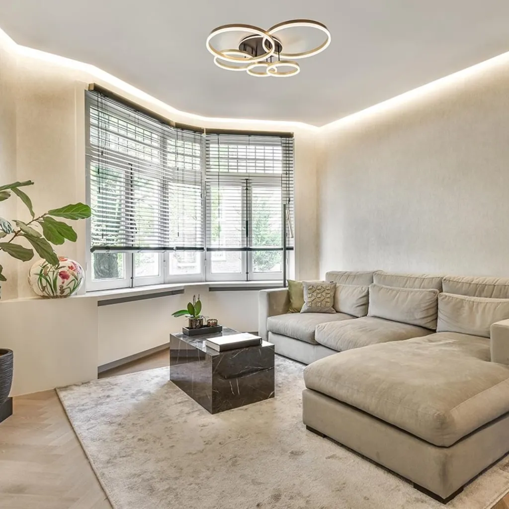 Straluma Grote LED Plafondlamp goud/zwart 3-standen dimbaar> Plafondlampen|LED Plafondlampen