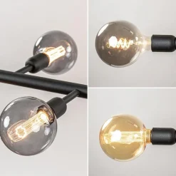 Straluma Grote 10-lichts eettafelhanglamp zwart exclusief lichtbronnen><noscript><img width=