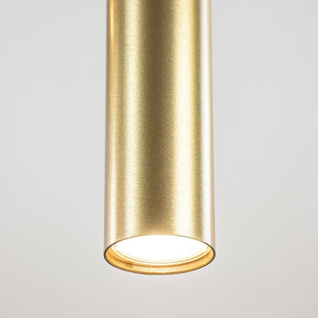 Straluma Grote 8-lichts hanglamp cilinder zwart met goud> Eettafellampen|Eetkamerverlichting