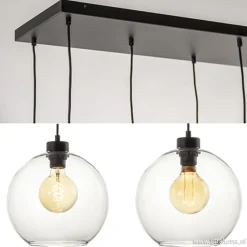 Straluma Grote 8-lichts multipendel/ hanglamp met helder glas></noscript> Eettafellampen|Pendel Lampen