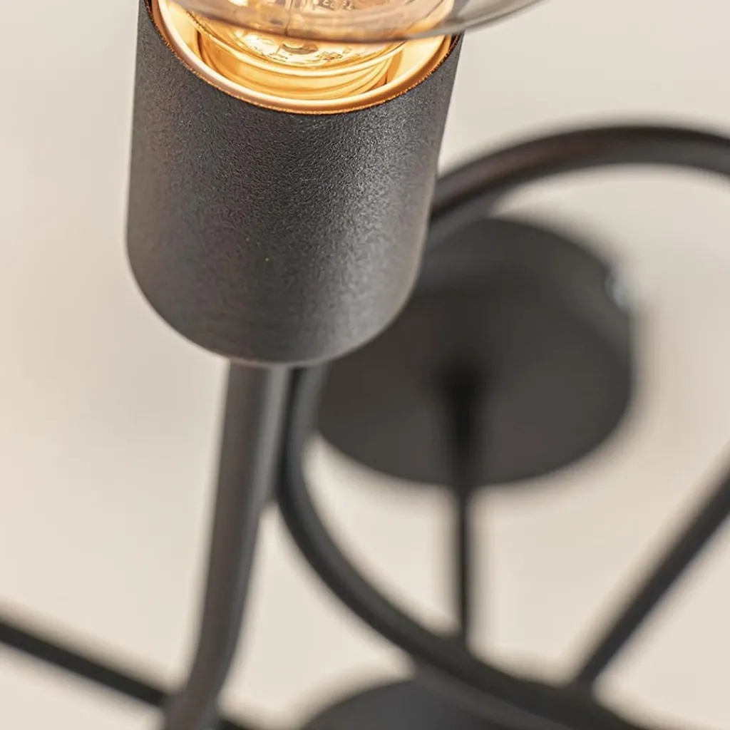 Straluma Grote 5-lichts plafondlamp zwart exclusief lichtbronnen> Woonkamerlampen|Slaapkamerlampen