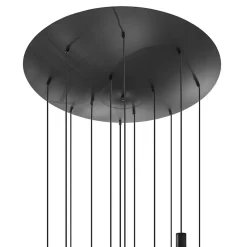 Straluma Grote 12-lichts videlamp mat zwart met zwarte pendels> Hanglampen|Videverlichting