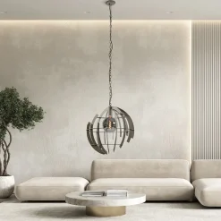 Straluma Grote metalen hanglamp Terra quartz 60 cm><noscript><img width=