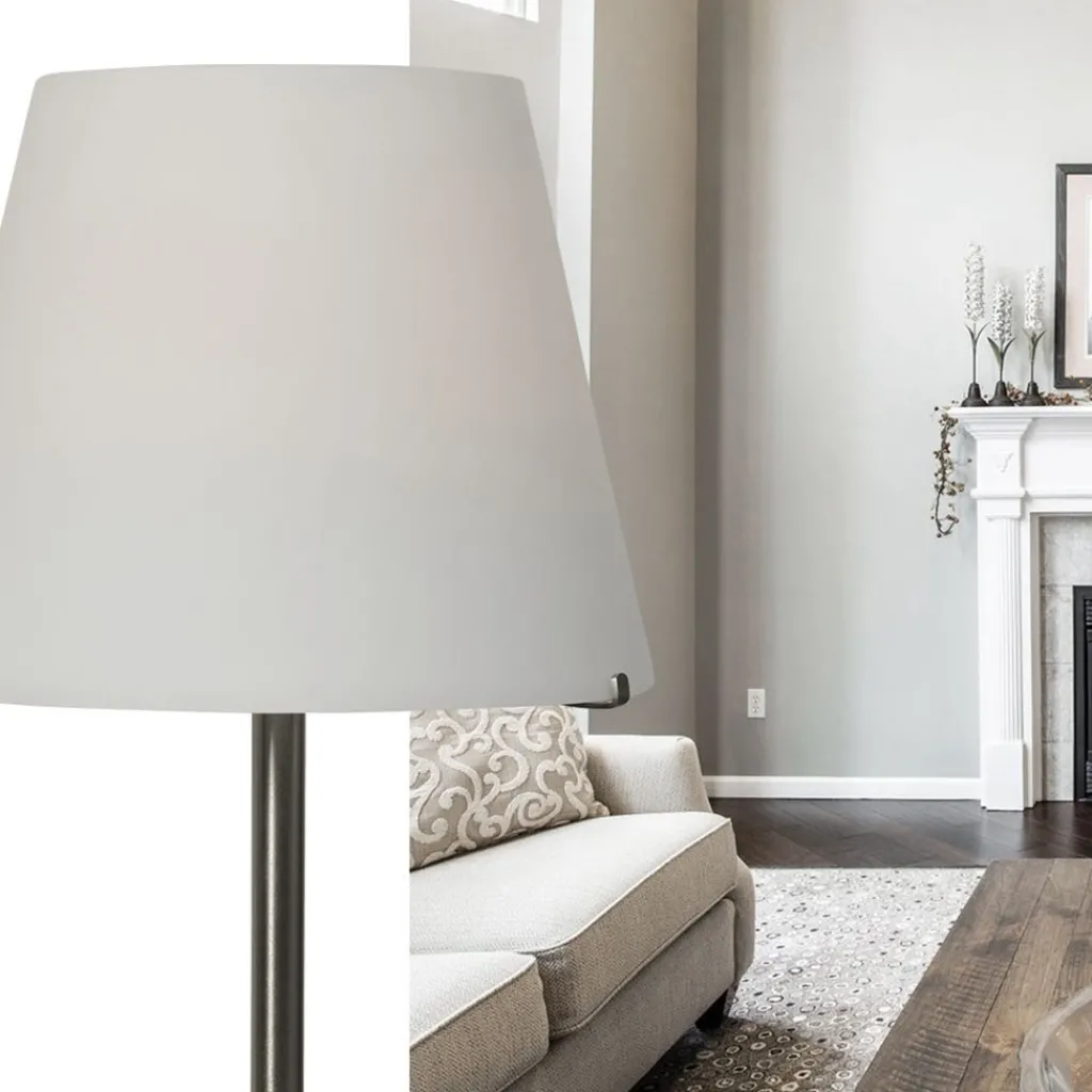 Straluma Grote moderne tafellamp Calabro nikkel glas> Nachtkastlampen|Woonkamerlampen