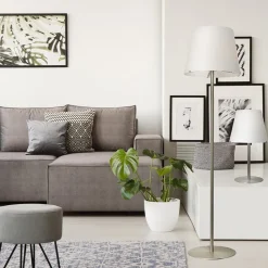 Straluma Grote moderne tafellamp Calabro nikkel glas><noscript><img width=