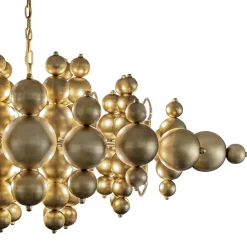 Straluma Grote ovale hanglamp Blow mat brass> Eettafellampen|Videverlichting