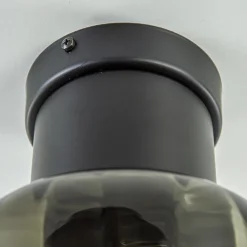 Straluma Grote plafondlamp smoke glas met mat zwart><noscript><img width=