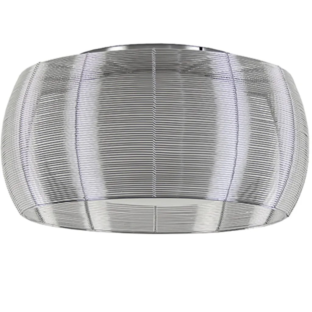 Straluma Grote plafonnière zilver met chroom 50> Woonkamerlampen|Slaapkamerlampen