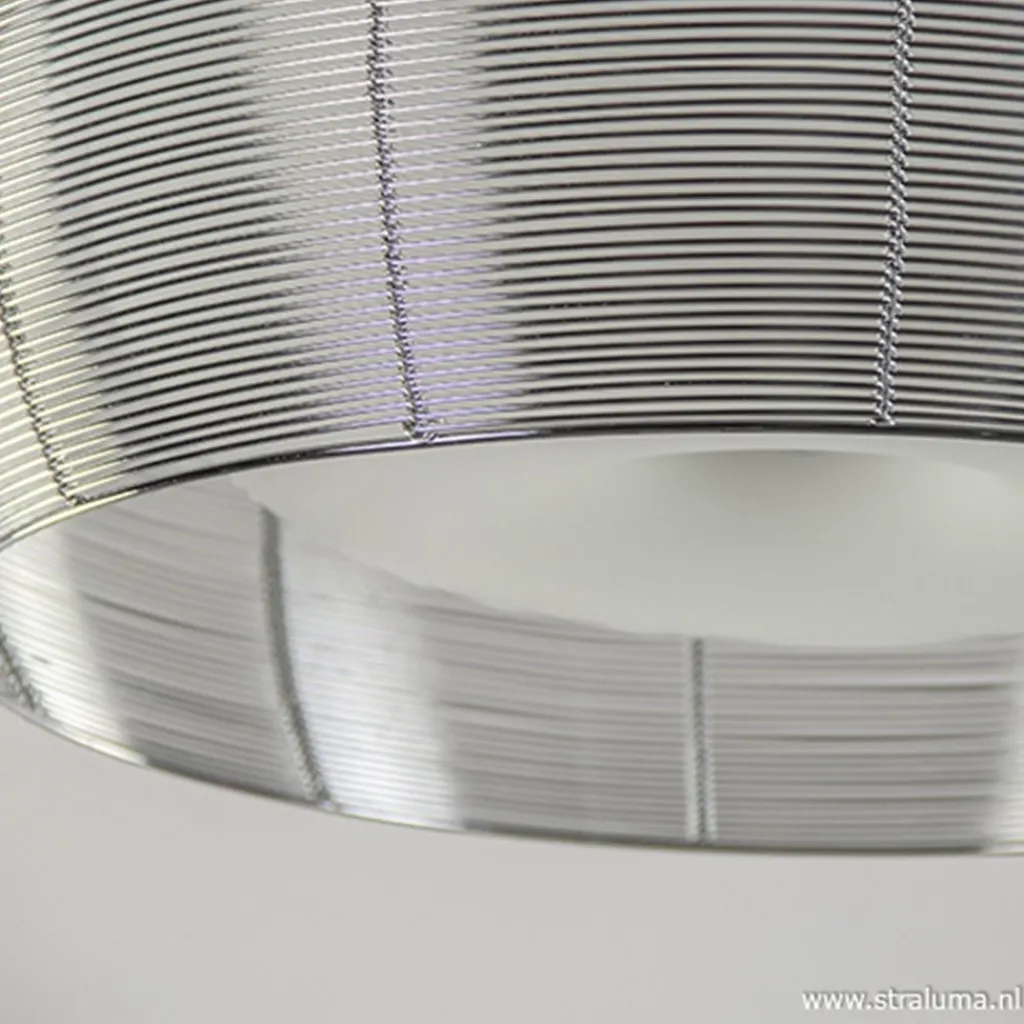 Straluma Grote plafonnière zilver met chroom 50> Woonkamerlampen|Slaapkamerlampen