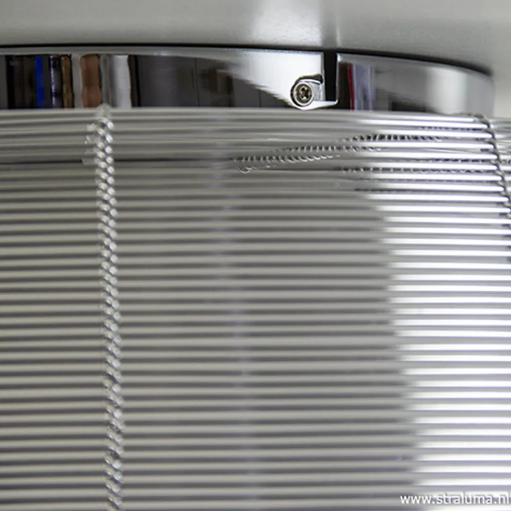 Straluma Grote plafonnière zilver met chroom 50> Woonkamerlampen|Slaapkamerlampen