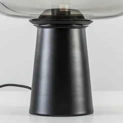 Straluma Grote tafellamp Amarah zwart met smoke glazen kap></noscript> Tafellampen|Light and Living