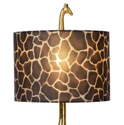 Straluma Grote tafellamp Giraf goud met bruine kap></noscript> Tafellampen|Schemerlampen