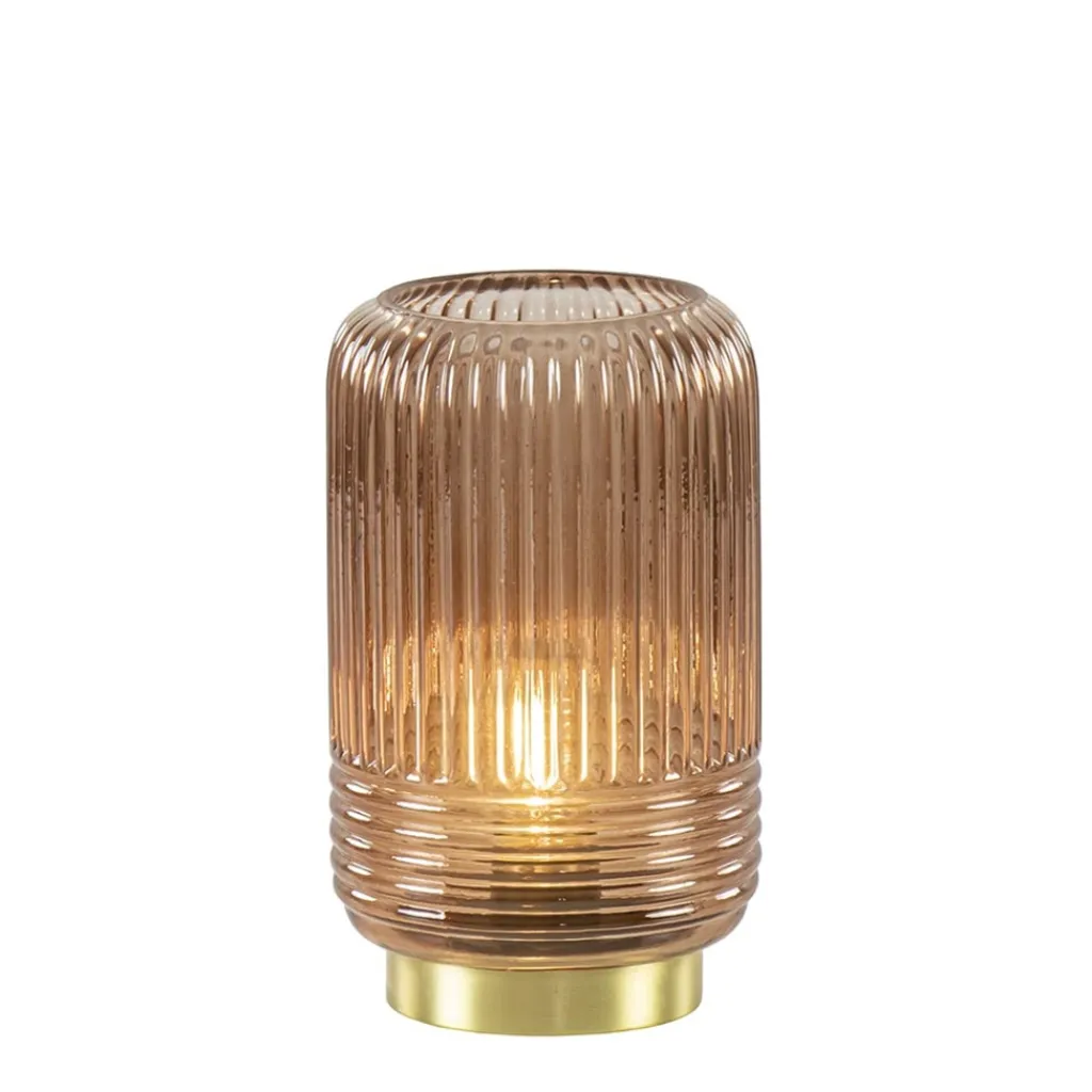 Straluma Grote tafellamp op batterijen donkerbruin Lipa> Tafellampen|Light and Living