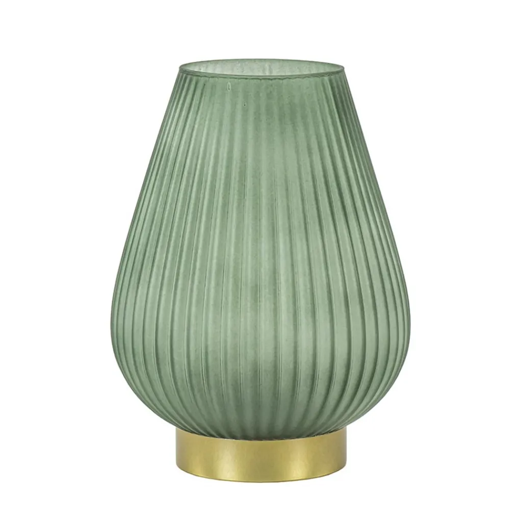 Straluma Grote tafellamp op batterij Tajera donker groen/goud> Tafellampen|Light and Living