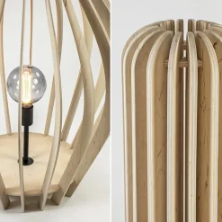 Straluma Grote vloerlamp kegel naturel hout met zwart></noscript> Vloerlampen|Botanische Verlichting