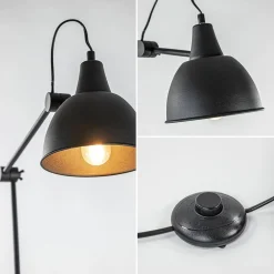 Straluma Grote vloerlamp retro mat zwart verstelbaar><noscript><img width=