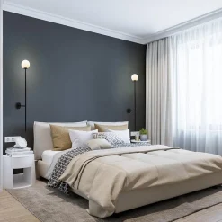 Straluma Grote wandlamp mat zwart met witte glazen bol></noscript> Wandlampen|Industriële Verlichting