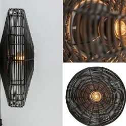 Straluma Grote wandlamp Mataka donker bruin rotan inclusief snoer></noscript> Light and Living|Halverlichting