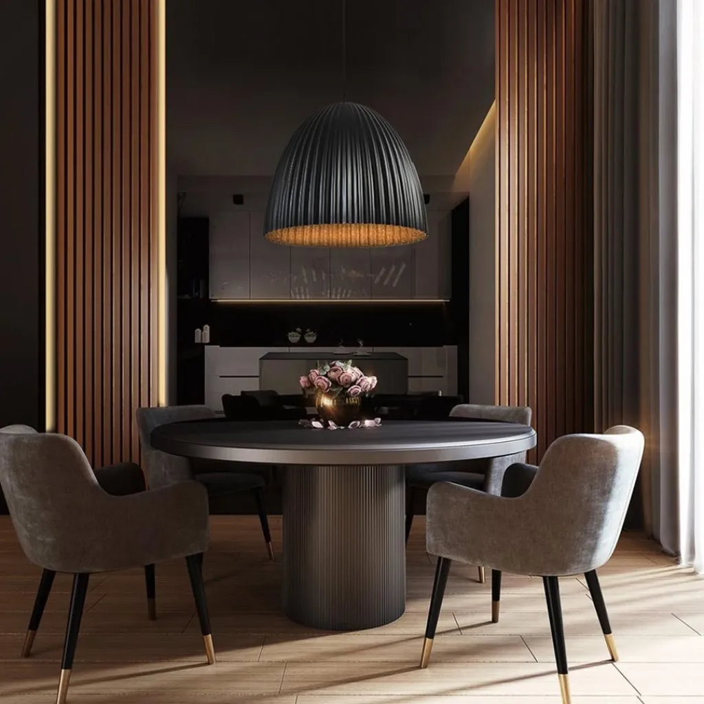 Straluma Grote XL hanglamp relief zwart met goud> Keukenverlichting|Eetkamerverlichting