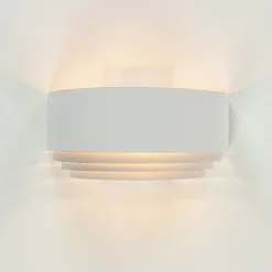 Straluma Half ronde wandlamp wit met goud><noscript><img width=