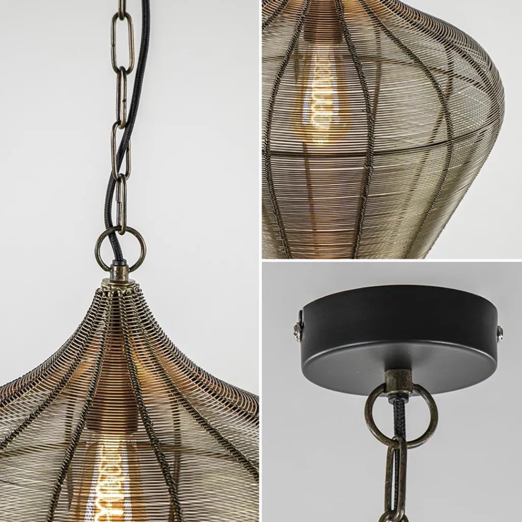 Straluma Hanglamp Alvaro 36cm antiek brons> Woonkamerlampen|Eetkamerverlichting