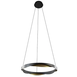 Straluma Hanglamp Ascoli 65 rond zwart/matgoud> Hanglampen|Eettafellampen