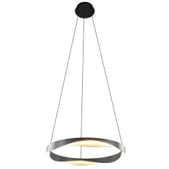 Straluma Hanglamp Ascoli 65 rond zwart/matgoud> Hanglampen|Eettafellampen