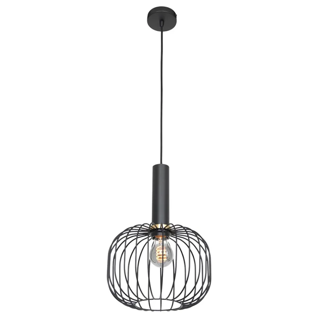 Straluma Hanglamp Aureole cilinder breed zwart> Hanglampen|Draadlampen