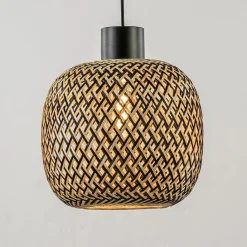 Straluma Hanglamp balk 3L zwart + bamboe><noscript><img width=