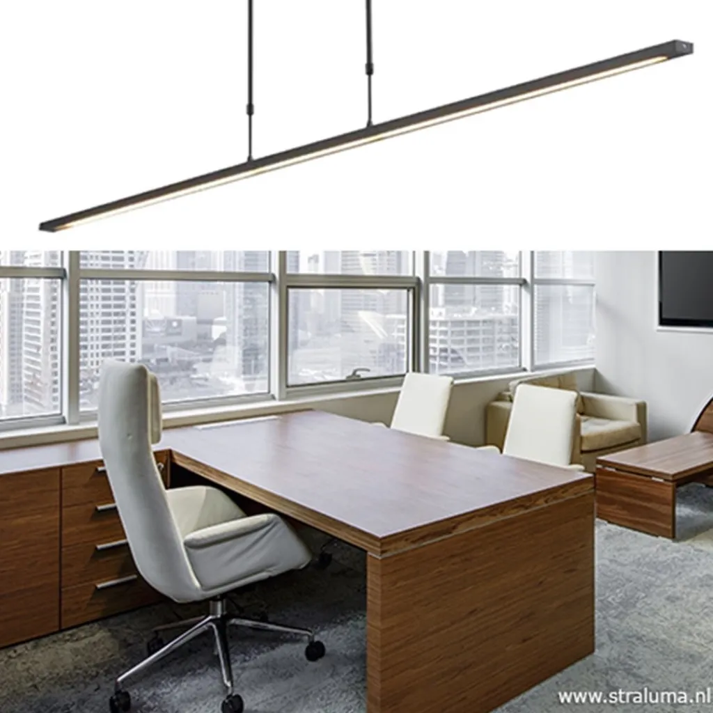 Straluma Hanglamp balk zwart 160cm direct led> Hanglampen|Woonkamerlampen
