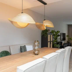 Straluma Hanglamp bamboe schelp 60cm><noscript><img width=