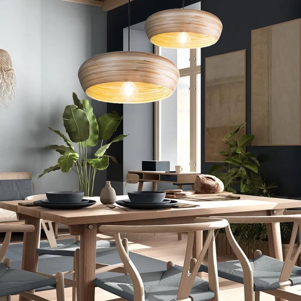 Straluma Hanglamp Bamboo Ufo 50cm> Keukenverlichting|Eetkamerverlichting