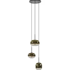 Straluma Hanglamp Bellini 3L zwart+gradient gold> Eettafellampen|Eetkamerverlichting