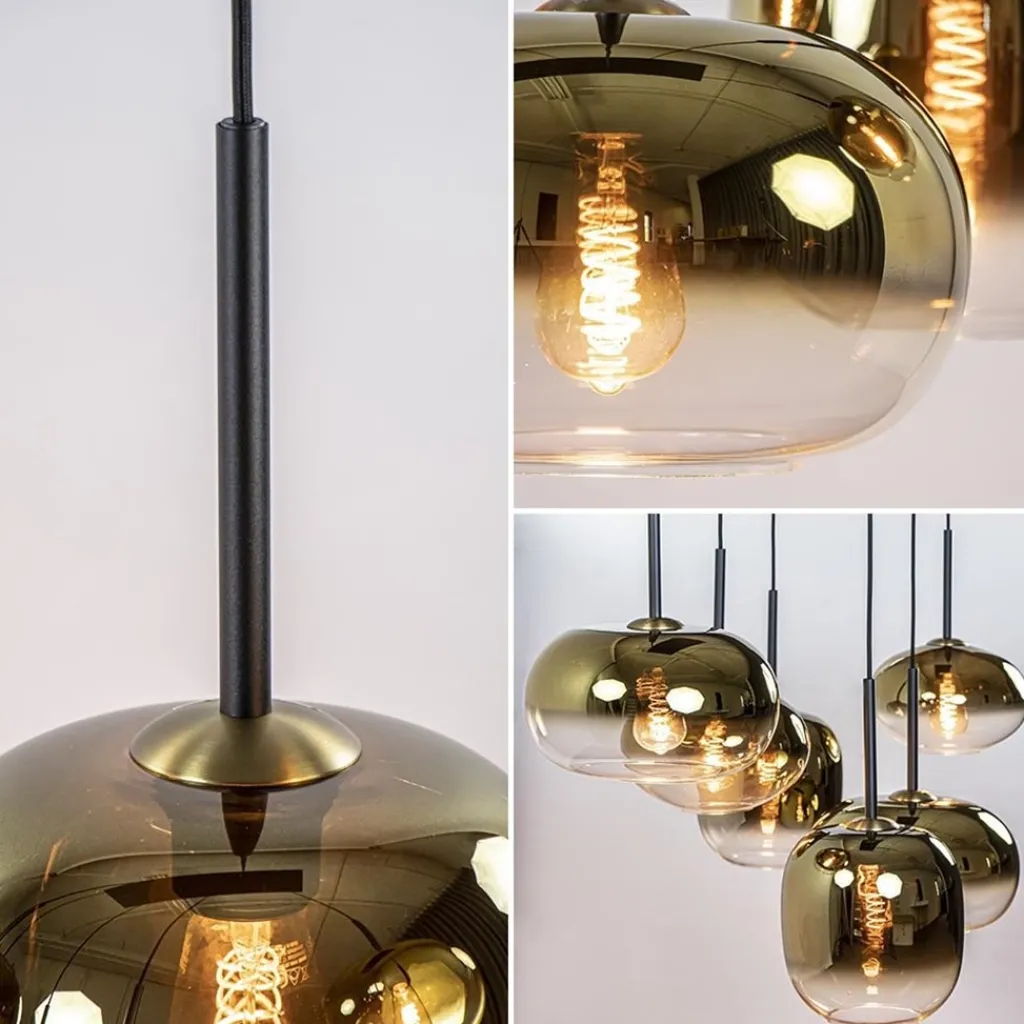 Straluma Hanglamp Bellini 6L zwart/gradient gold> Eettafellampen|Eetkamerverlichting