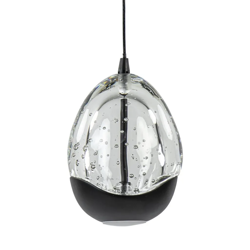 Straluma Hanglamp Black Egg 1L zwart/helder glas> Hanglampen|LED Hanglampen