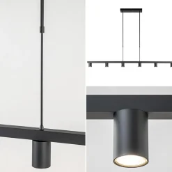 Straluma Hanglamp Bounce 6L 160cm zwart></noscript> Eettafellampen|Keukenverlichting