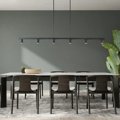 Straluma Hanglamp Bounce 6L 160cm zwart></noscript> Eettafellampen|Keukenverlichting