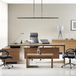 Straluma Hanglamp Bounce 6L 160cm zwart/goud></noscript> Eettafellampen|Keukenverlichting