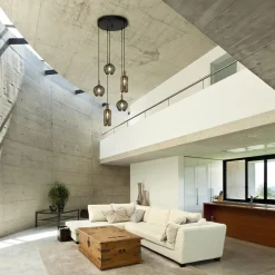 Straluma Hanglamp Bounty 5L rond zwart/matgoud><noscript><img width=