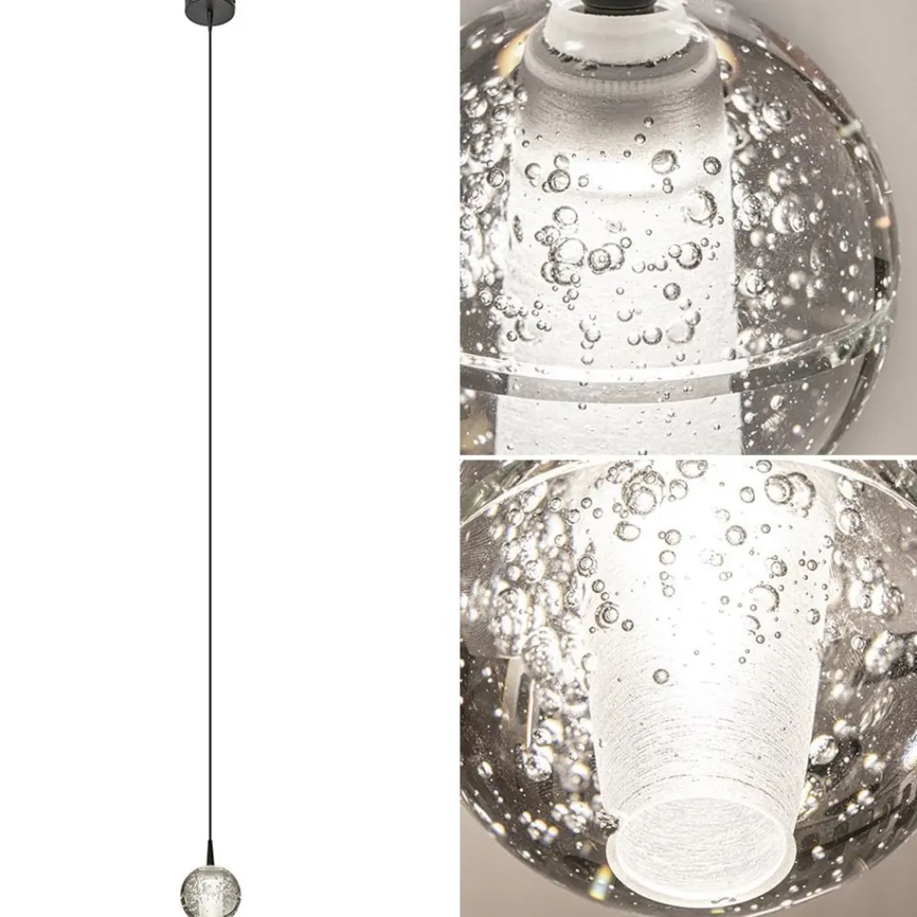 Straluma Hanglamp Bubbles 1L zwart/helder dtw> Hanglampen|LED Hanglampen