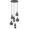 Straluma Hanglamp Cambio 6L zwart + smoke glas mix> Eettafellampen|Keukenverlichting