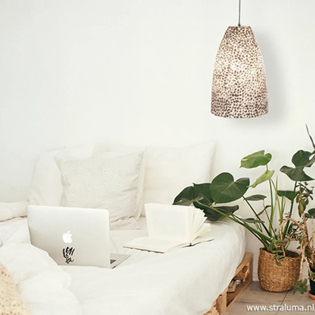 Straluma Hanglamp capiz schelpen wit> Schelpenlampen|Woonkamerlampen
