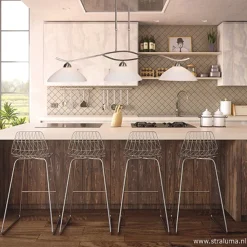 Straluma Hanglamp Capri staal glas eettafel></noscript> Eettafellampen|Keukenverlichting