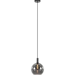 Straluma Hanglamp Chandra 1L zwart + glas 30cm> Keukenverlichting|Hanglampen