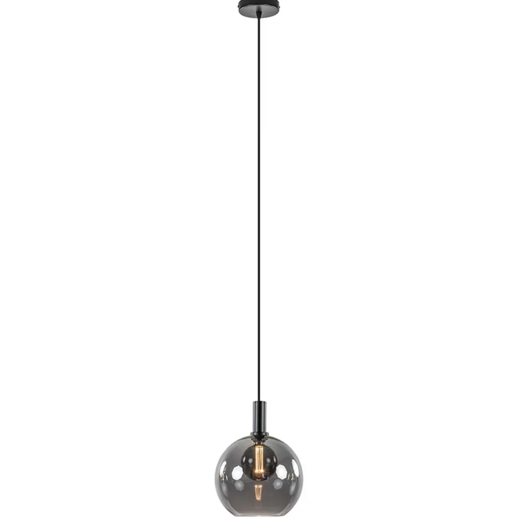 Straluma Hanglamp Chandra 1L zwart + glas 30cm> Keukenverlichting|Hanglampen